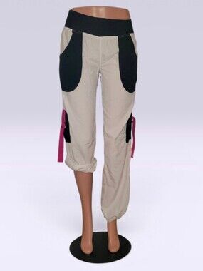 Zumba White & Black w/ Pink  Cargo Pants. Sz. M